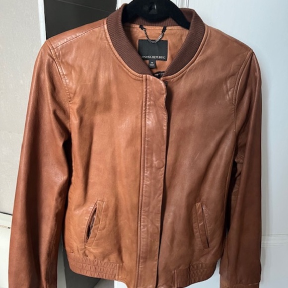 Banana Republic Jackets & Blazers - BR ARCHIVES LEATHER BOMBER JACKET, BROWN, SIZE M